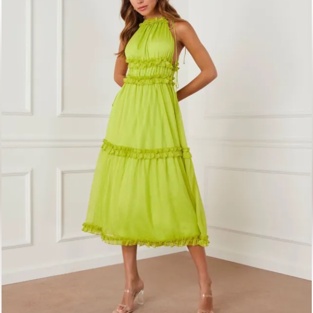 Green Halter Maxi Dress
